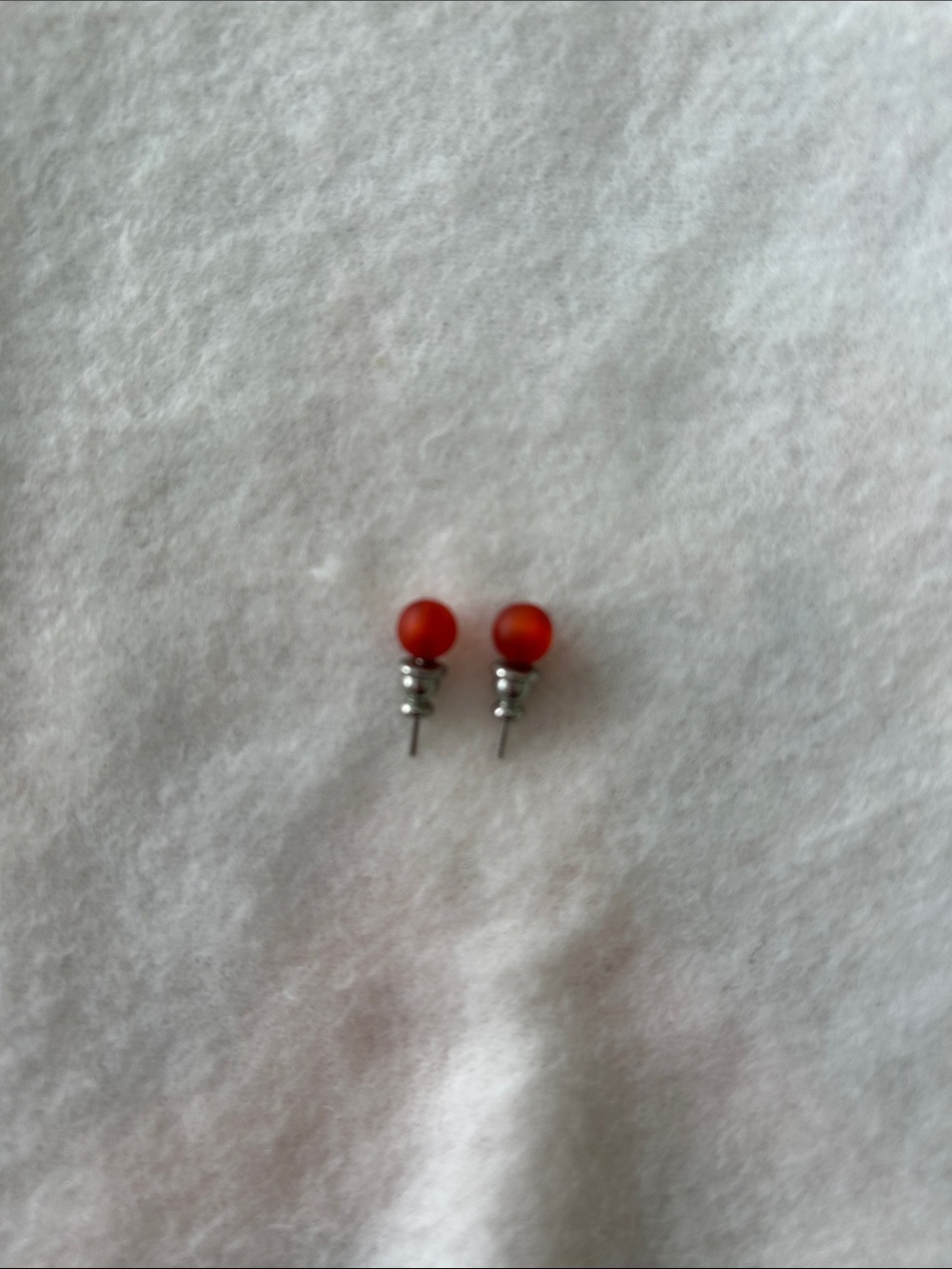 Red Bead Stud Earrings - Women's Fashion Jewelry